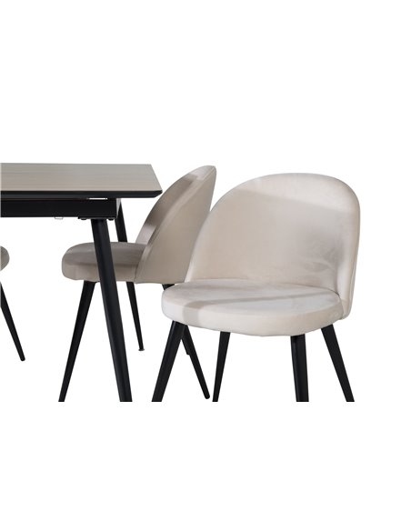 Matgrupp Silar med Velvet matstolar, 120 × 80 cm
