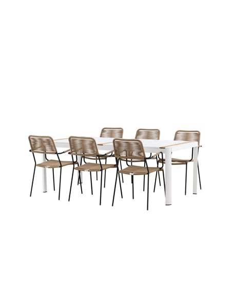 Matgrupp Togo med Lindos matstolar, 200 × 100 cm
