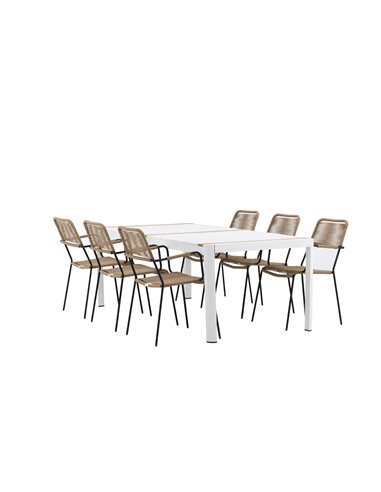 Matgrupp Togo med Lindos matstolar, 200 × 100 cm