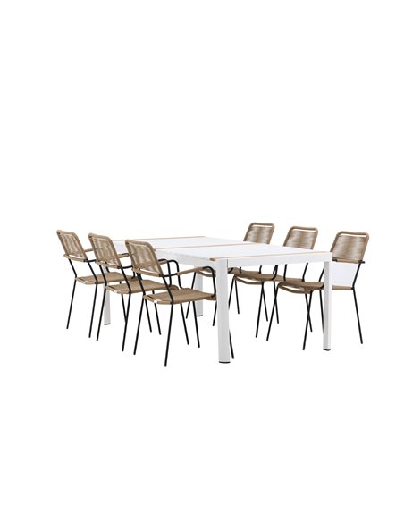 Matgrupp Togo med Lindos matstolar, 200 × 100 cm