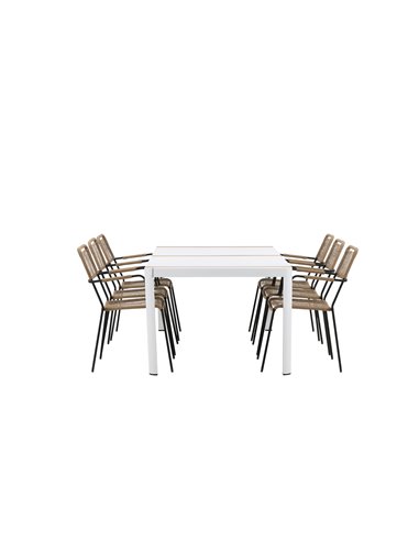 Matgrupp Togo med Lindos matstolar, 200 × 100 cm