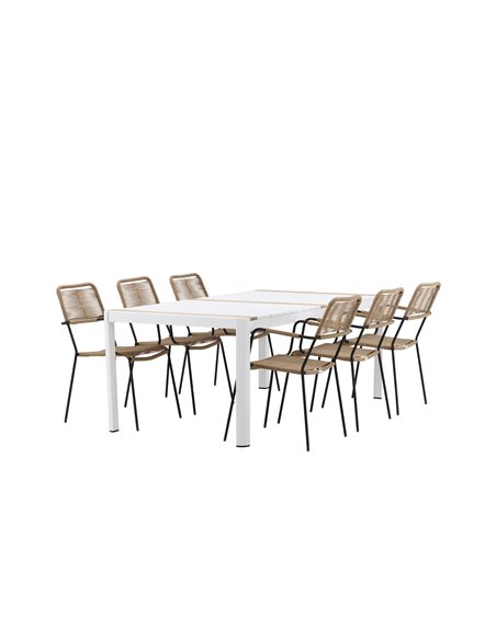 Matgrupp Togo med Lindos matstolar, 200 × 100 cm