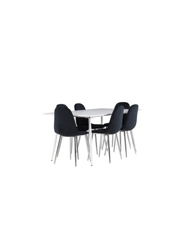 Matgrupp Silar med Polar matstolar, 180 × 90 cm
