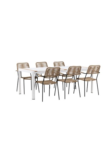 Matgrupp Togo med Lindos matstolar, 200 × 100 cm