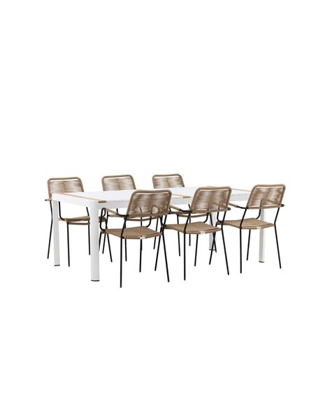 Matgrupp Togo med Lindos matstolar, 200 × 100 cm