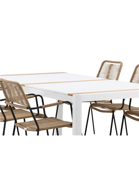 Matgrupp Togo med Lindos matstolar, 200 × 100 cm