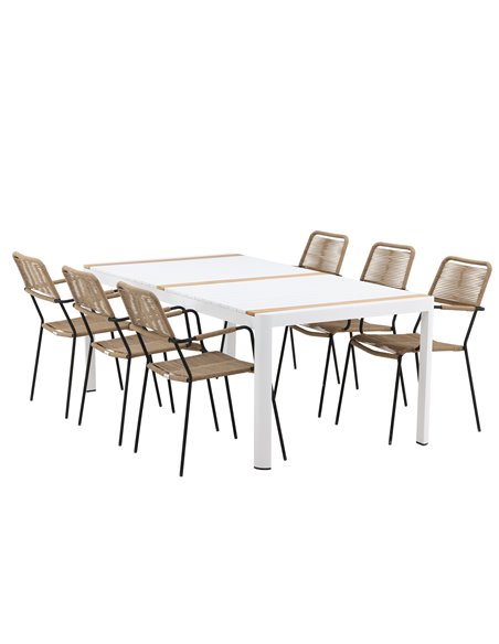Matgrupp Togo med Lindos matstolar, 200 × 100 cm