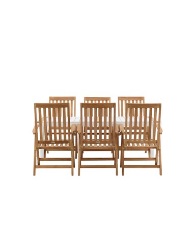 Matgrupp Togo med Kenya matstolar, 200 × 100 cm