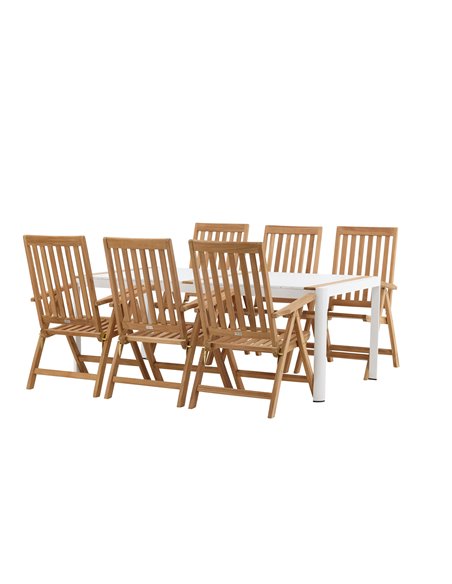 Matgrupp Togo med Kenya matstolar, 200 × 100 cm