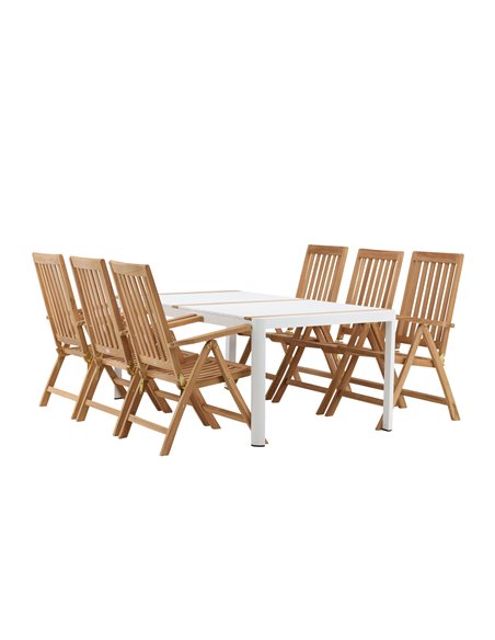 Matgrupp Togo med Kenya matstolar, 200 × 100 cm