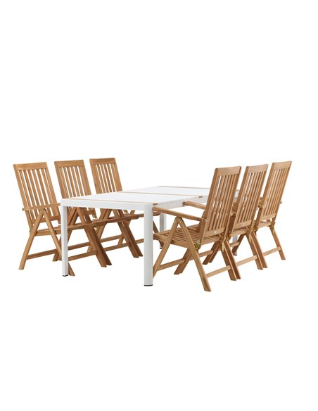 Matgrupp Togo med Kenya matstolar, 200 × 100 cm