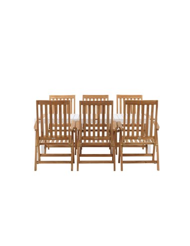 Matgrupp Togo med Kenya matstolar, 200 × 100 cm