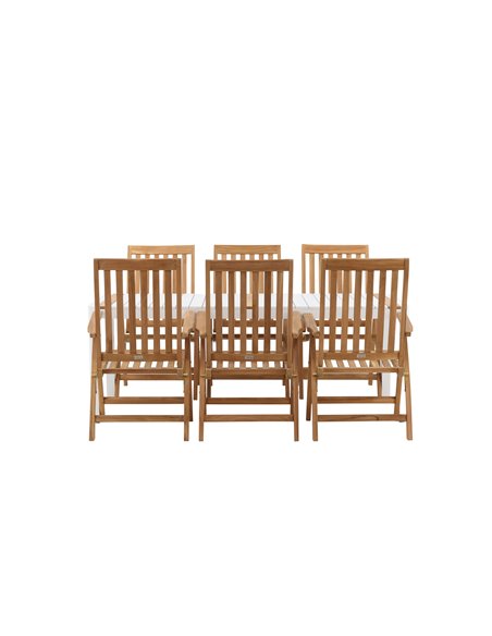 Matgrupp Togo med Kenya matstolar, 200 × 100 cm