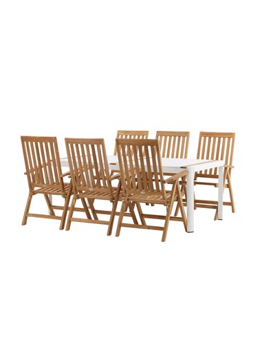 Matgrupp Togo med Kenya matstolar, 200 × 100 cm