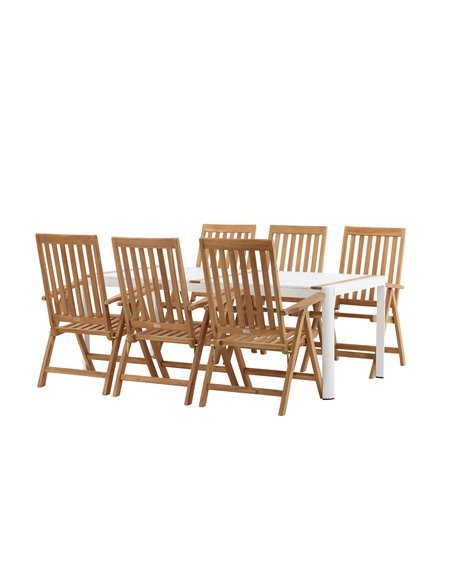 Matgrupp Togo med Kenya matstolar, 200 × 100 cm