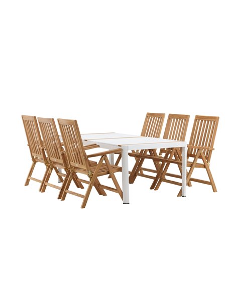Matgrupp Togo med Kenya matstolar, 200 × 100 cm