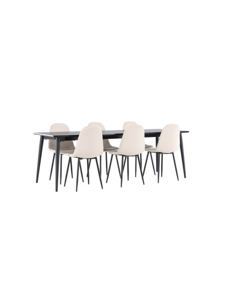 Matgrupp Ellis med Polar matstolar, 230 × 85 cm