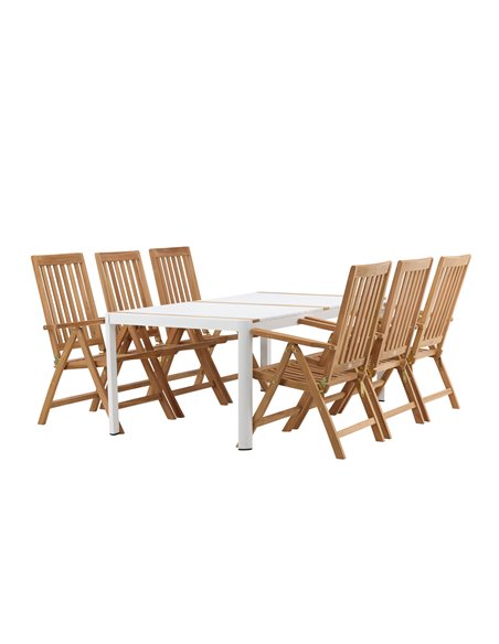 Matgrupp Togo med Kenya matstolar, 200 × 100 cm