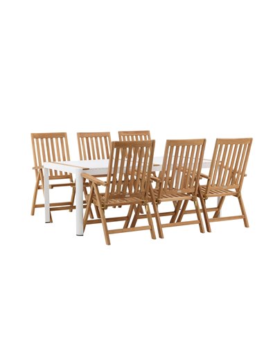 Matgrupp Togo med Kenya matstolar, 200 × 100 cm