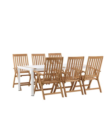 Matgrupp Togo med Kenya matstolar, 200 × 100 cm