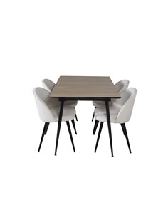 Matgrupp Silar med Velvet matstolar, 120 × 80 cm
