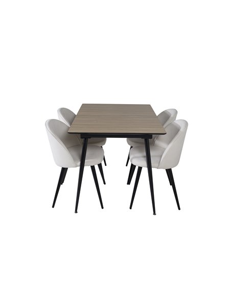 Matgrupp Silar med Velvet matstolar, 120 × 80 cm