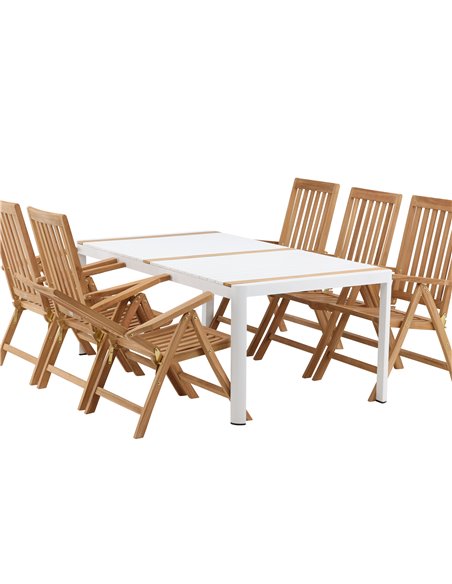 Matgrupp Togo med Kenya matstolar, 200 × 100 cm