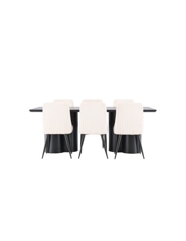 Matgrupp Olivia med Leone matstolar, 210 × 100 cm