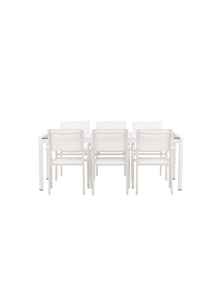 Matgrupp Togo med Santorini matstolar, 200 × 100 cm