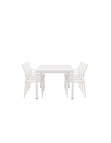 Matgrupp Togo med Santorini matstolar, 200 × 100 cm