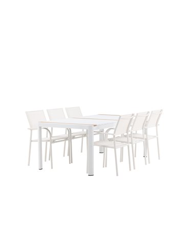 Matgrupp Togo med Santorini matstolar, 200 × 100 cm