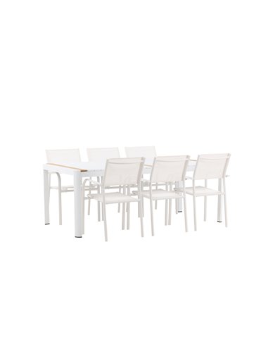 Matgrupp Togo med Santorini matstolar, 200 × 100 cm