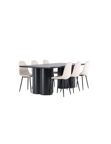 Matgrupp Olivia med Polar matstolar, 210 × 100 cm