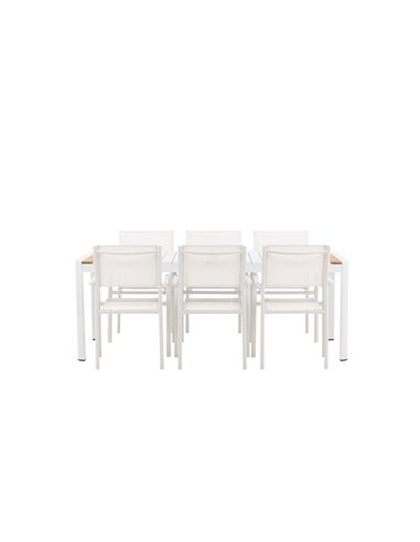 Matgrupp Togo med Santorini matstolar, 200 × 100 cm