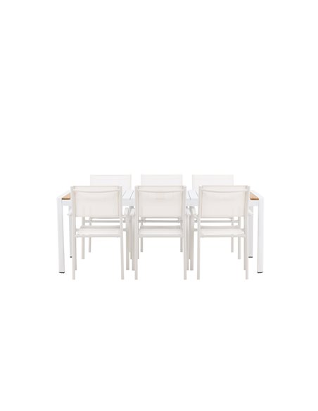 Matgrupp Togo med Santorini matstolar, 200 × 100 cm
