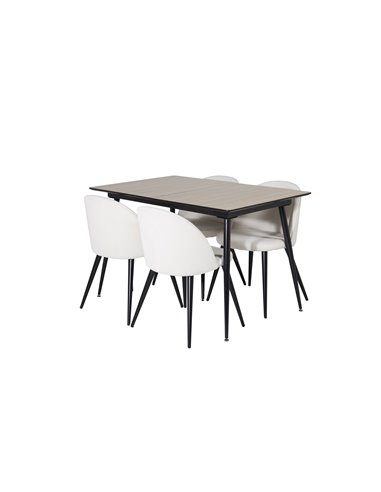 Matgrupp Silar med Velvet matstolar, 120 × 80 cm