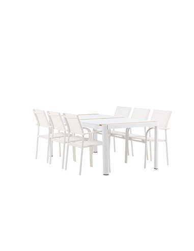 Matgrupp Togo med Santorini matstolar, 200 × 100 cm