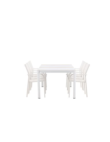 Matgrupp Togo med Santorini matstolar, 200 × 100 cm