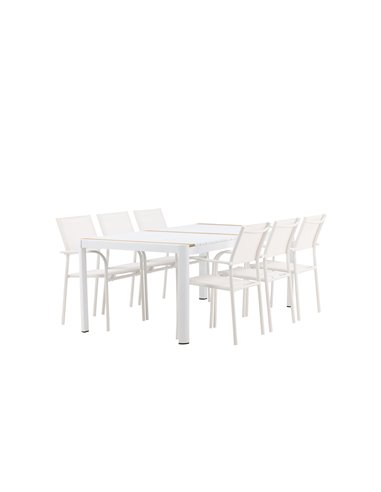 Matgrupp Togo med Santorini matstolar, 200 × 100 cm