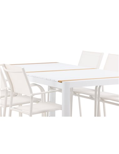 Matgrupp Togo med Santorini matstolar, 200 × 100 cm
