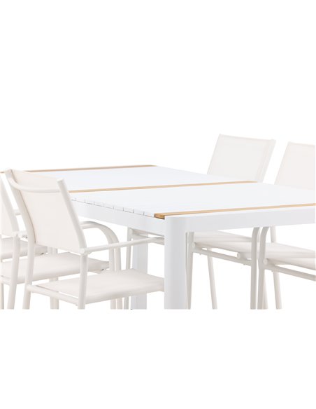 Matgrupp Togo med Santorini matstolar, 200 × 100 cm