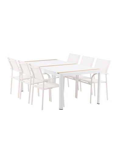 Matgrupp Togo med Santorini matstolar, 200 × 100 cm