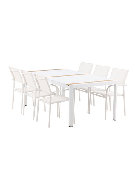 Matgrupp Togo med Santorini matstolar, 200 × 100 cm