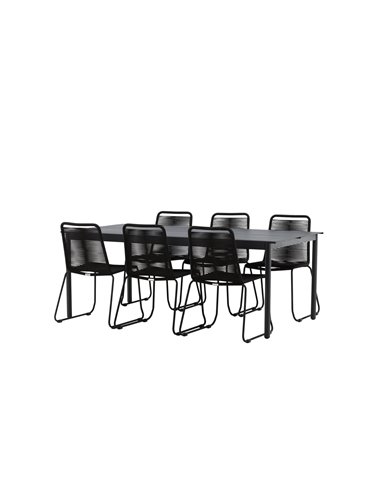 Matgrupp Modena med Lindos matstolar, 200 × 100 cm