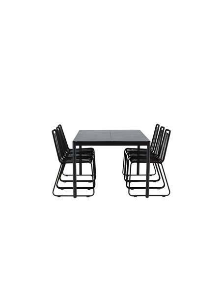 Matgrupp Modena med Lindos matstolar, 200 × 100 cm