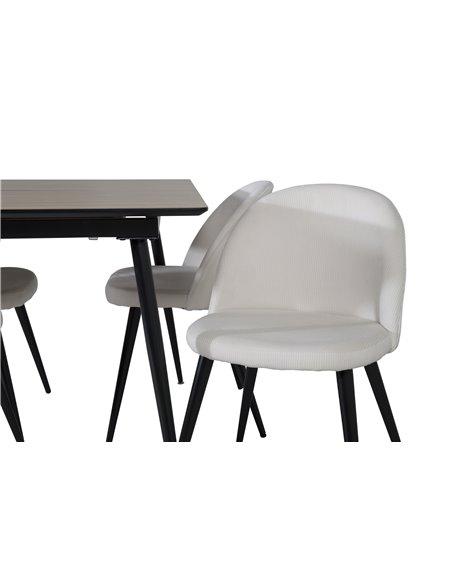 Matgrupp Silar med Velvet matstolar, 120 × 80 cm