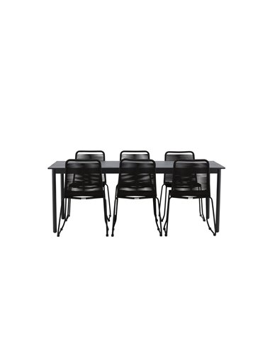 Matgrupp Modena med Lindos matstolar, 200 × 100 cm
