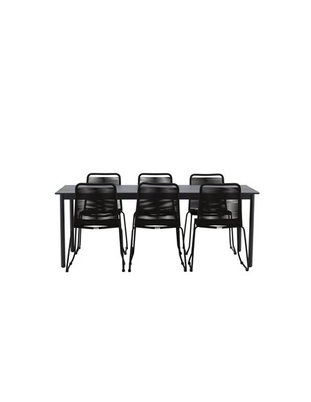 Matgrupp Modena med Lindos matstolar, 200 × 100 cm