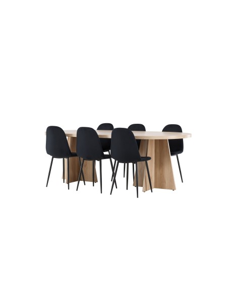 Matgrupp Bootcut med Polar matstolar, 230 × 115 cm