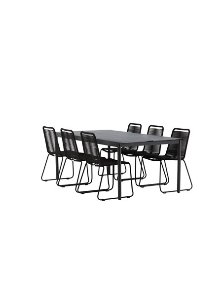 Matgrupp Modena med Lindos matstolar, 200 × 100 cm